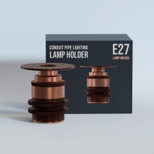 LEDSone E27 ES Bulb Holder Batten Lamp Fitting Threaded 20mm Conduit Pipe Light Holder Ceramic E26/E27 Compatible for Custom Vintage Wall, Pendant &