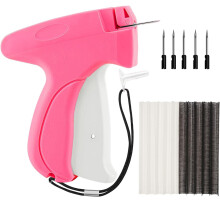Stitch Gun for Clothes, Pink Stitch Gun with 6 Replacement Needles, 2000 White and 2000 Black Fasteners, Quick Clothing Fixer for Sewing, Hemming, Ta