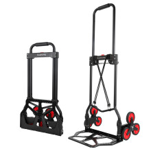 Alloy Steel Folding Trolley on Wheels, 100kg Heavy Duty Sack Truck, 110cm Extended Handle Sack Barrow, Multi-Purpose Dolly Trolley with Elasticated R