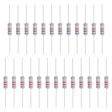 sourcing map 25 Pcs 8.2K Ohm Resistor, 3 Watts 5% Tolerance Metal Oxide Film Resistor Axial Lead, Flame Proof for DIY Electronic Projects Circuits Ex