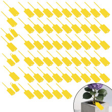 60Pcs Plastic Label Tags, 2.48 x 1.46 Inch Transport Seal Tags Reusable Key Storage Tags Writable Blank Waterproof Logistics Hanging Label with Zip T
