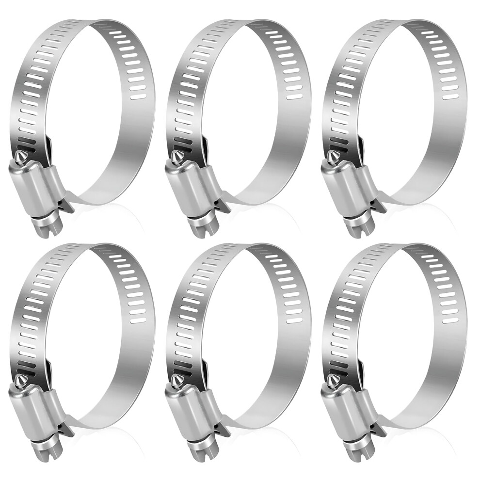 Koprek Jubilee Clips 40-63Mm, 6 Pcs Jubilee Clips Assorted, Stainless Steel Jubilees Hose Clips, Adjustable Clamps For Securing Hoses Or Pipes, Worm Drive P