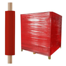 Tezraftaar 6 x Pallet Shrink Wrap 400mm x 250m 20mu Red Extended Core Heavy Duty Shrink Wrapping Film