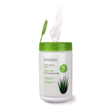 PURDOUX 100% Cotton CPAP Mask Wipes Canister Unscented with Aloe Vera (70 wipes) - CPAP Supplies, CPAP Accessories, CPAP Cleaning Supplies for CPAP M