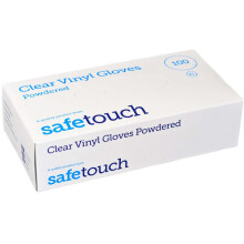 SafeTouch 50000013 Powder Free Clear Vinyl Gloves, X-Large (Pack of 100)