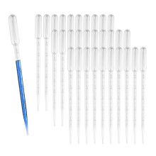 YKUKIZEE 200 Pcs Clear 5 ML Pipette Dropper, Plastic Transfer Pipette Measuring, Washable Graduated Pipettes for Liquid Paint Mixing Essential Oils P