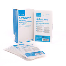 Blue Dot Advapore Fabric Non-Woven Self Adhesive Wound Dressing 50-Piece Set, 10 cm x 20 cm Size