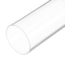 Rebower 12" Clear Plastic Rigid Pipe 81mm x 85mm(3.2" x 3.4") Acrylic Tube Round Polycarbonate Tubing, [for Plumbing, Hydraulics, Pneumatics, Aquariu