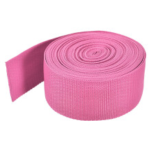 sourcing map 10 Yard/30ft Lightweight Polypropylene Webbing Strap 5cm(2") Backpack Strapping Band Rose Red for Outdoor Luggage Cargo Straps
