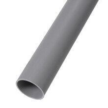 Rebower 1.4" x 1.6" PVC Pipe 14" Plastic Rigid Tubing Round High Impact Drain Pipe, [for Greenhouse Garden Home HVAC Plumbing] - 36x40mm / Light Grey
