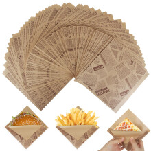 150 Pcs Burger Paper Sheets for Food Wrapping,Retro Style Greaseproof Paper Bags Burger Bags Sandwich Bag Kraft Paper for Hamburger Office Workers Pa