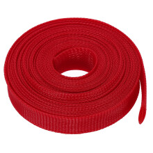 sourcing map Expandable Sleeving, 1 9/16-inch 25ft Cable Sleeve, Red