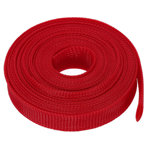 sourcing map Expandable Sleeving, 1 9/16-inch 25ft Cable Sleeve, Red