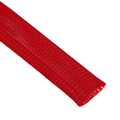 sourcing map Expandable Sleeving, 1 9/16-inch 25ft Cable Sleeve, Red 1
