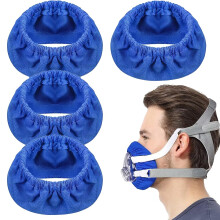 Tomedeks 4 Pcs CPAP Mask Liners,Soft Mask Cushion Covers for CPAP Reusable Face Cushion Pads Elastic Mask Liners Reduces Air Leaks Fits for Most Full