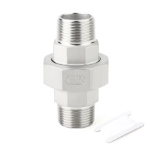 TAISHER 1 PCS 304 Stainless Steel Union,1" BSP Male x 1" BSP Male Cast Pipe Fitting
