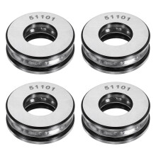 sourcing map 4Pcs Thrust Ball Bearings, 12mm Bore 26mm OD 9mm Thick 51101 Single Row Roller, Chrome Steel Axial Ball Bearing, ABEC5