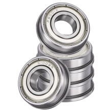 sourcing map 5Pcs F6001ZZ Flanged Ball Bearings, 12 x 28 x 8mm Double Shielded Chrome Steel Deep Groove Bearing, ABEC5