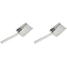 Vogue Tubular Handled Chip Scoop, Stainless Steel, Size: 25.5 cm/10(L) inch, Perforated Scoop, Hot Chip Scoop, Dishwasher Safe, French Fry Scoop, Sco
