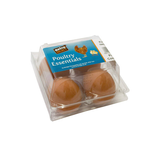 Extra Select Brown Rubber Poultry Eggs (Pack of 4) - Dummy Eggs for Nesting, Brooding & Egg-Eating Prevention