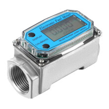 Uadme 1 Inch Water & Fuel Flow Meter, 15-120L/min Inline NPT Thread 1% Accuracy, Aluminum Alloy Flowmeter for Diesel, Gas Oil, Gasoline, and Other L