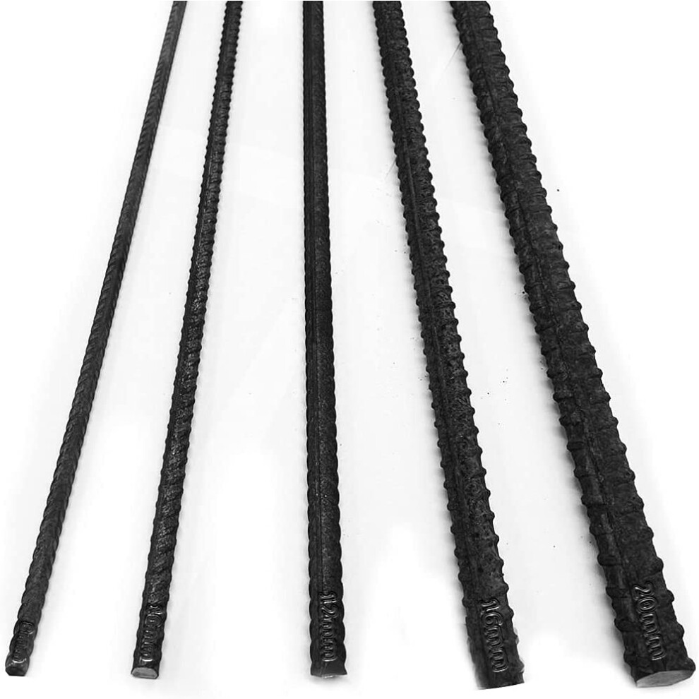 Reinforcement Steel Bar For Concrete Rebar | Reinforcing | Size 6Mm - 20Mm | Length 500Mm - 3000Mm (1000Mm (Pack Of 10), 8Mm) 89350577
