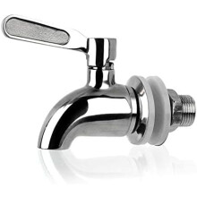 QINGHEC 1 Pieces Universal Water Dispenser Tap Replacement, 304 Stainless Steel Push Type Dispenser Faucets for Hot Cold Water Beer Wine Juice Bottle