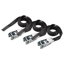 Master Lock 3223EURDAT Certified Ratchet Strap, Black, 2,5m x 25mm Strap (Pack of 3)