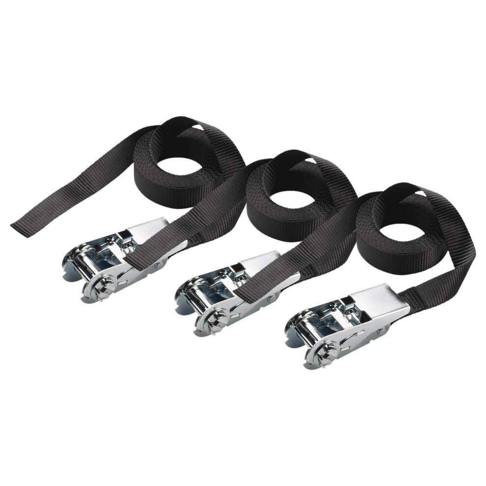 Master Lock Black 3223Eurdat Certified Ratchet Strap, 2,5M X 25Mm Strap (Pack Of 3)