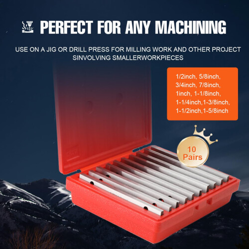 SUDEG Parallelset Thin Parallel Bar Set, 10 Pair Parallel Blocks,High Accuracy 0.0005" Lathe Parallel Bars Machinist Lathe Tools for Leveling Adjustm 2