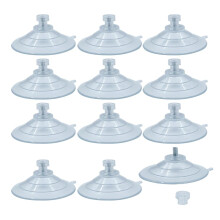 ONEBO 12 Pcs Suction Cups with M5 Screw Nut,Clear PVC Transparent Screw Hooks Sucker,Mushroom Head Suction Pads,for Car Shade Cloth Glass Bathroom Wa