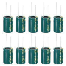 PATIKIL 25V 4700uF Electrolytic Capacitors, 10Pcs 16x25mm Aluminum High Frequency Electrolytic Capacitors for TV, LCD Monitor, Refrigerator, Circuit