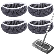 Reusable Microfiber Mop Refill Pads Dry Wet Sweeping Mopping Cloths Compatible with Swiffer Sweeper for Household Floor Cleaning (4 Pack, Mop is not