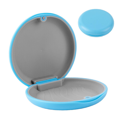 GWAWG Retainer Box Aligner Case Silicone Retainer Case Orthodontic (Blue)