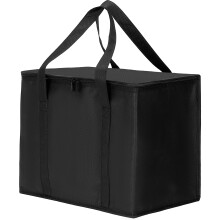 Rilcn Food Delivery Bag, 40L 43x30x31cm Black Insulated Soft Cooler Bag, Waterproof Pizza Delivery Bags, Reusable Warm and Cooler Grocery Shopping Ba