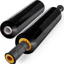 Black Stretch Wrap Stretch Film 15" X 1000 Feet Shrink Wrap Packing Moving Suppliers 80 Gauge Plastic Wrap for Pallet Wrapping Shipping and Surface P