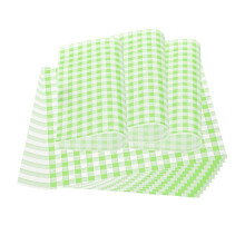 PATIKIL Wax Paper Sheets for Food, 100Pcs 7x7 Grease Resistant Sandwich Wrapping Paper Green and White Checkered for Bread Party Food Basket Liners