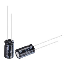 sourcing map 220uF 25V 6x11mm Electrolytic Capacitor, Radial Leads Aluminum Capacitors for TVs, LCD Monitor, VCD, 50Pcs