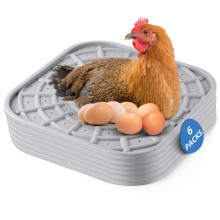 Kalolary 6 PCS Silicone Chicken Nesting Box Pads, 12"x 12" Nesting Pads for Chicken Coop Washable Nesting Box Liners for Chicken Laying Boxes Soft, E