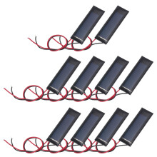 sourcing map 10 Pcs 0.5V 0.08W 160mA Mini Solar Panels, Small Polycrystalline Solar Cell Panel with 2 Cable for DIY Electric Toy Materials Kits Charg