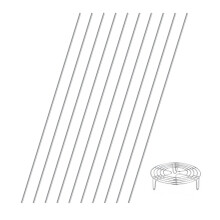 Hexizexi Stainless Steel Round Rods 10 Pcs Round Steel Metal Rods 5x200mm 304 Metal Solid Shaft Bar Stock for DIY Crafts Model Car Lathe Mechanical E