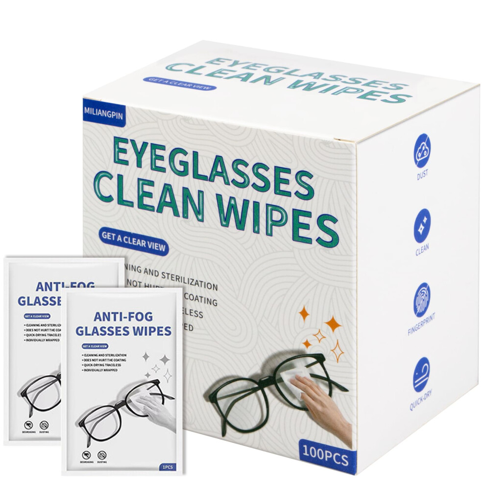Tallkeey Glasses Cleaner Wipes Individually Wrapped Lens Wipes Multipurpose Suitable For Spectacle Lenses, Cameras, Binoculars, Mirrors, Screens, Optical And