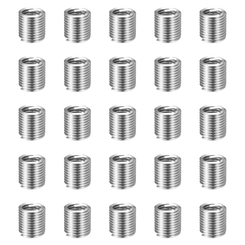 Sourcing Map 50Pcs Wire Thread Repair Inserts M5 X 0.8 X 2D (10Mm) Metric 304H Stainless Steel Helical Coiled Wire Screw Threaded Sleeve Sheath For A 53642028