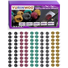 100 Pcs Abrasive Wheels Compatible with Dremel, 1" (25mm) Abrasive Buffing Polishing Wheels Set, 120/240/320/600/800 Grit Polishing Kit with 1/8"(3mm