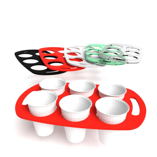 Vending Plastic Cup Carry Tray Caddy - 5 colours (Clear, 1)