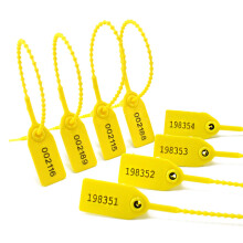 WUBAO Pull-Tite Plastic Seal Secure Anti-Tamper Seals Numbered Tear Off Tag for Extinguisher Luggage First Aid Kit 250mm (100 Pieces Yellow)