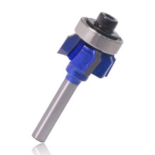 Mesee 1/4 Inch Shank Round Edge Trim Router Bit, 4 Teeth Roundover Corner Forming Trimming Cutter Woodworking Milling Cutting Tool, 5/64 Inch Radius