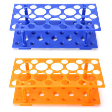QWORK 2 Pack Plastic Test Tube Rack, Centrifuge Tube Rack Laboratory Holder for 10ml / 15ml / 50ml, Blue and Orange