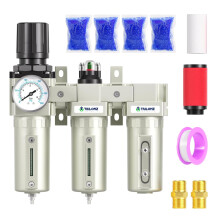 TAILONZ PNEUMATIC 0-1.6MPA 3/4 Inch BSP Industrial Grade Three Stage Air Drying System, Particulate Filter, Coalescing Filter, Desiccant Dryer and Ai