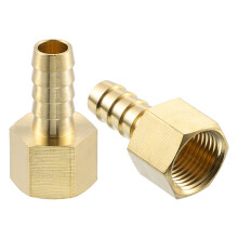 sourcing map 10 Pcs Brass Hose Barb Fitting, 3/8" Barb x 3/8" NPT Female Brass Barb Pipe Fitting Adapter for Connect Pipes Mechanical Devices Plumbin